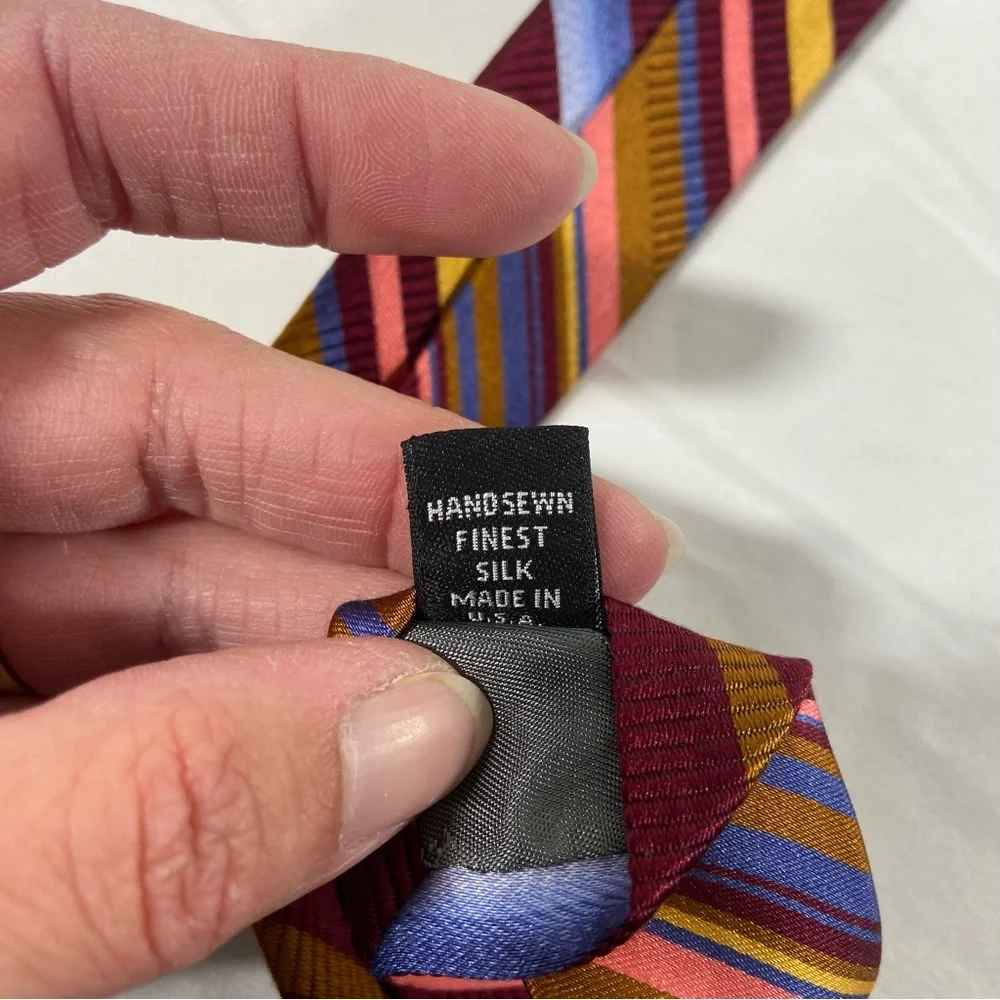 Robert Talbott Best Of Class Men’s Striped Tie Office Holiday Hand Seen Silk
